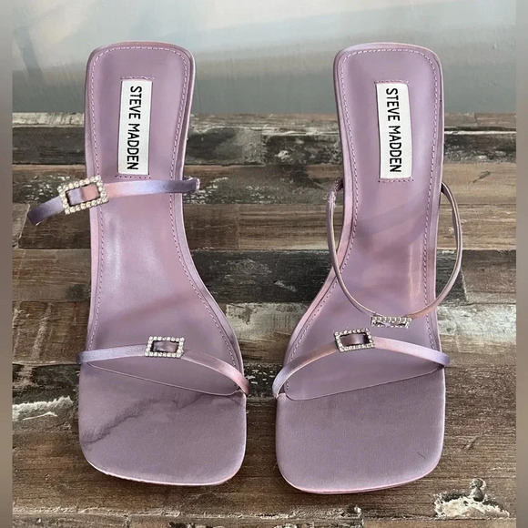 Steve Madden Purple Satin Ankle Strap Heel Women Size 8.5 - Picture 4 of 4